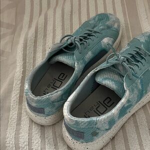 Hey Dude Teal and White Sneakers
